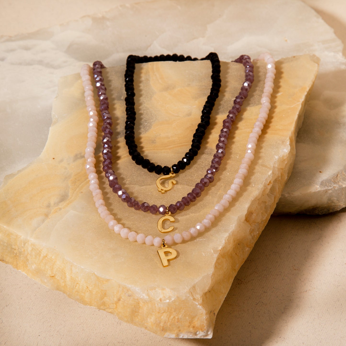 INITIAL Crystal Necklaces